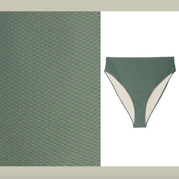 NWT‎ $45 Chelsea28 Easy Retro High Waist Swim Bikini Bottoms Green [ XXS ] #3760 - Picture 2 of 11